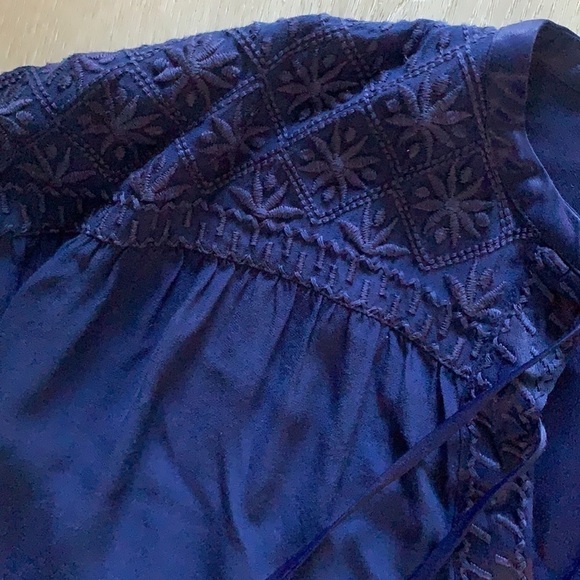 Johnny Was Calme blouse size Small embroidered tassels oversized lagenlook‎ boho - Picture 3 of 9